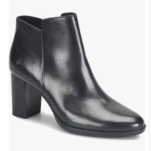 Born Shiny Black Leather Booties
